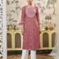 Cotton Embroidered Straight Kurti