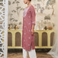 Cotton Embroidered Straight Kurti
