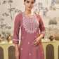 Cotton Embroidered Straight Kurti
