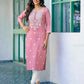 Cotton Embroidered Straight Kurti