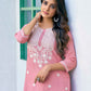 Cotton Embroidered Straight Kurti