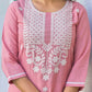 Cotton Embroidered Straight Kurti