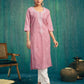 Cotton Embroidered Straight Kurti
