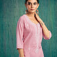 Cotton Embroidered Straight Kurti