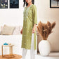 Cotton Embroidered Straight Kurti
