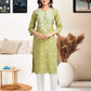 Cotton Embroidered Straight Kurti