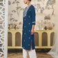 Cotton Embroidered Straight Kurti