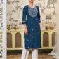 Cotton Embroidered Straight Kurti