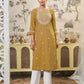 Cotton Embroidered Straight Kurti