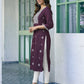 Cotton Embroidered Straight Kurti