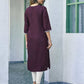 Cotton Embroidered Straight Kurti