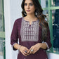 Cotton Embroidered Straight Kurti