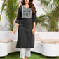 Cotton Embroidered Straight Kurti