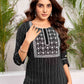 Cotton Embroidered Straight Kurti