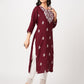 Cotton Embroidered Straight Kurti