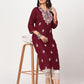 Cotton Embroidered Straight Kurti