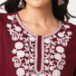 Cotton Embroidered Straight Kurti