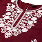 Cotton Embroidered Straight Kurti
