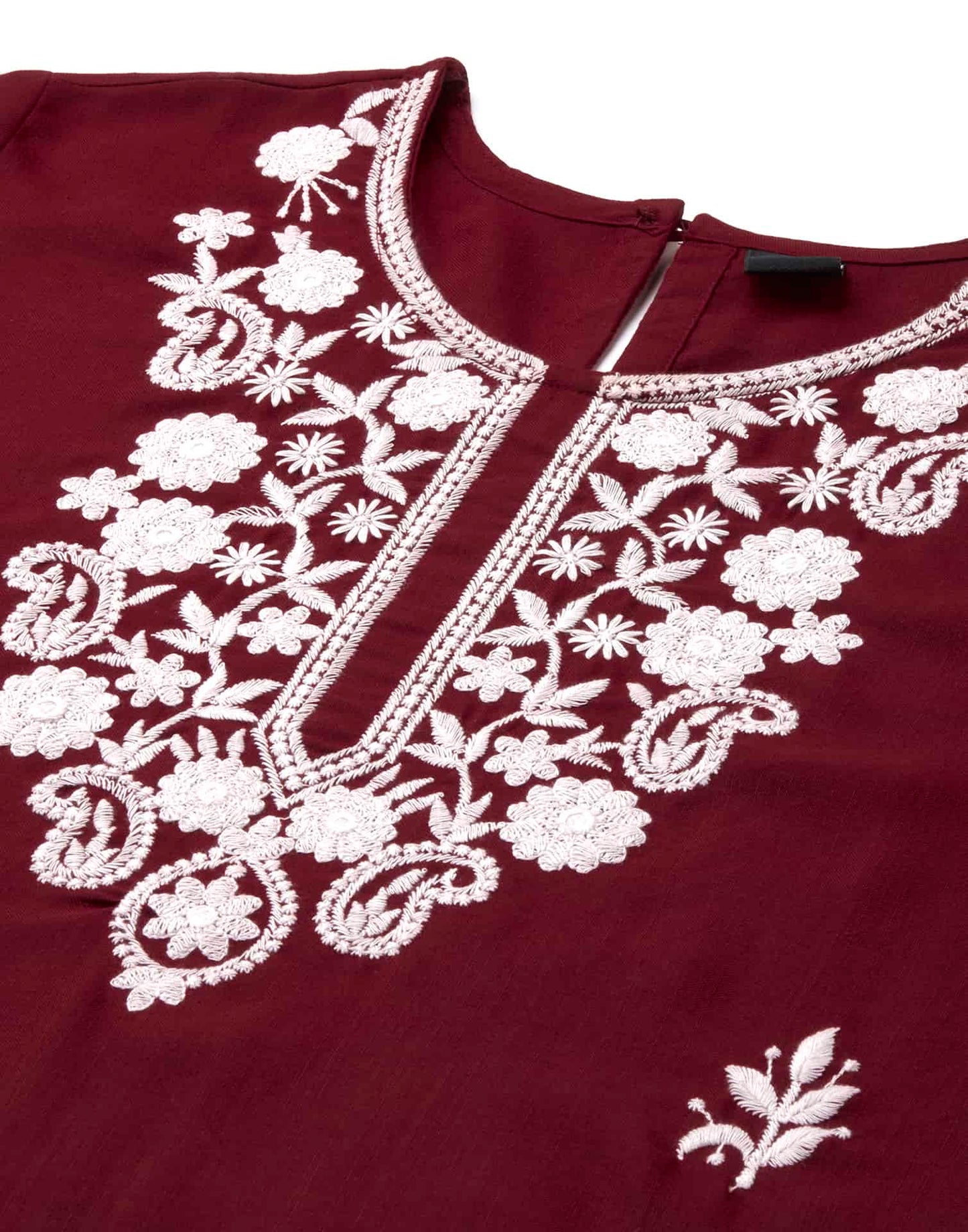Cotton Embroidered Straight Kurti