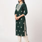Cotton Embroidered Straight Kurti