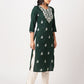 Cotton Embroidered Straight Kurti