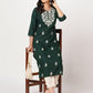 Cotton Embroidered Straight Kurti