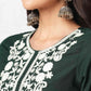 Cotton Embroidered Straight Kurti