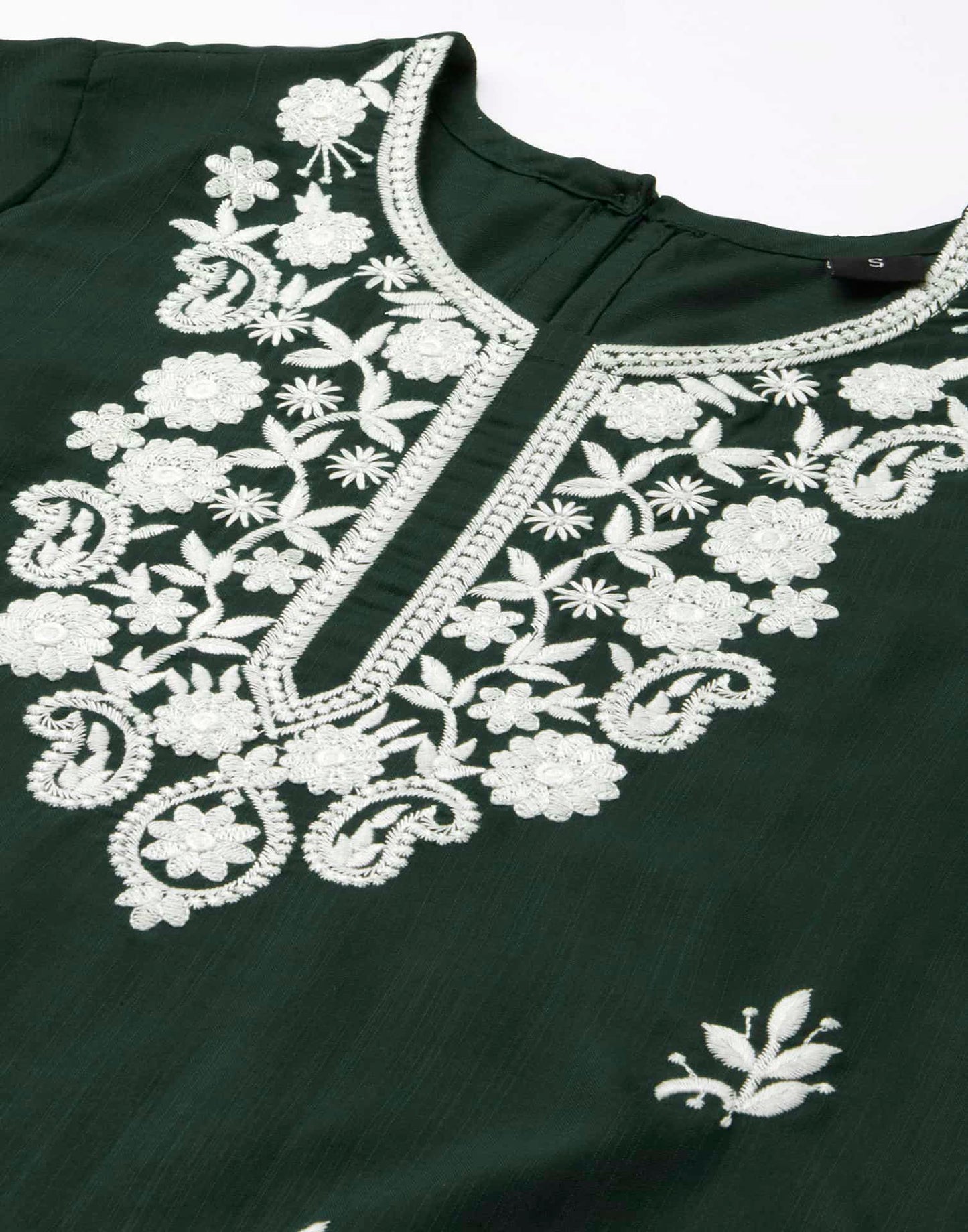 Cotton Embroidered Straight Kurti