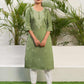 Silk Embroidered Straight Kurti