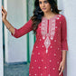 Cotton Embroidered Straight Kurti