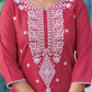 Cotton Embroidered Straight Kurti