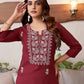 Cotton Embroidered Straight Kurti