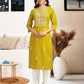 Cotton Embroidered Straight Kurti