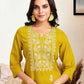 Cotton Embroidered Straight Kurti