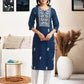 Cotton Embroidered Straight Kurti
