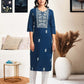 Cotton Embroidered Straight Kurti