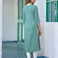 Cotton Embroidered Straight Kurti