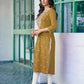 Cotton Embroidered Straight Kurti