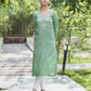 Cotton Embroidered Straight Kurti