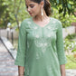 Cotton Embroidered Straight Kurti