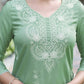 Cotton Embroidered Straight Kurti