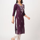 Cotton Embroidered Straight Kurti
