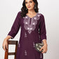 Cotton Embroidered Straight Kurti