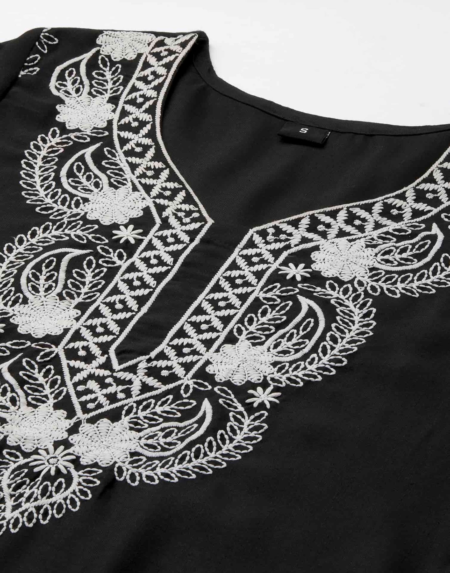 Cotton Embroidered Straight Kurti