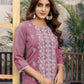 Rayon Embroidered Straight Kurti