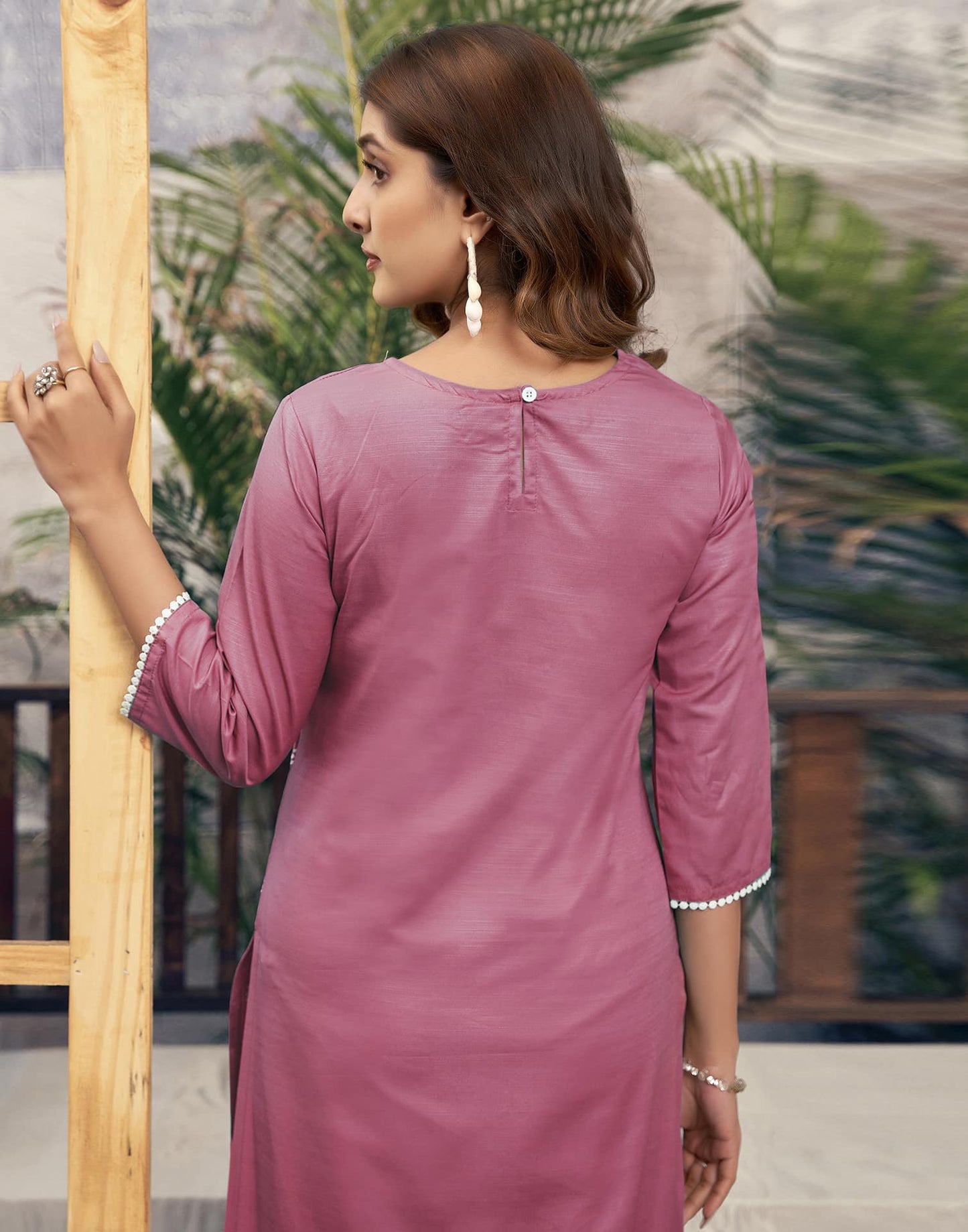 Rayon Embroidered Straight Kurti