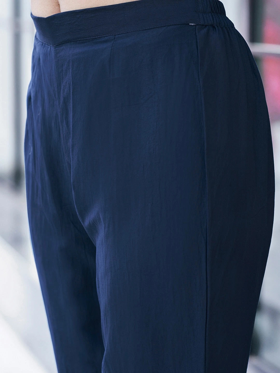 Navy Blue Affordable Festive Kurta Set for Women