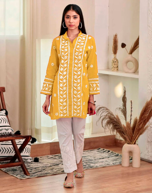 Rayon Embroidered Straight Kurti