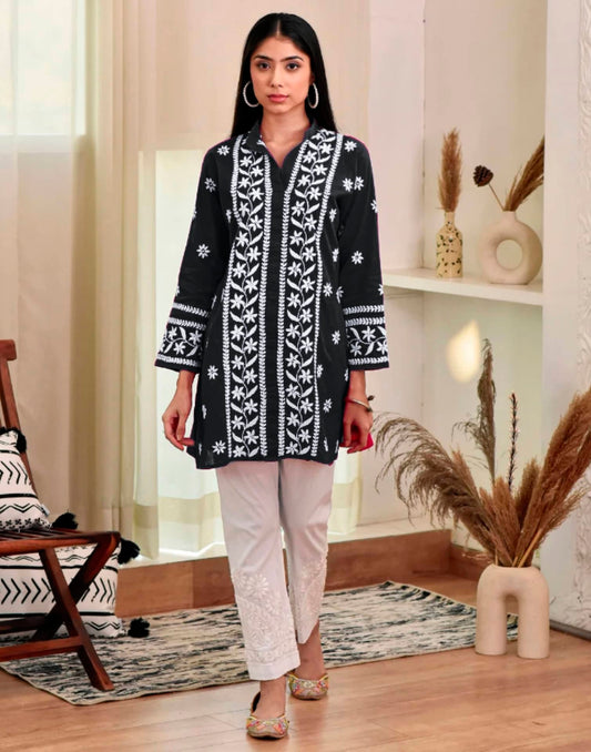 Rayon Embroidered Straight Kurti