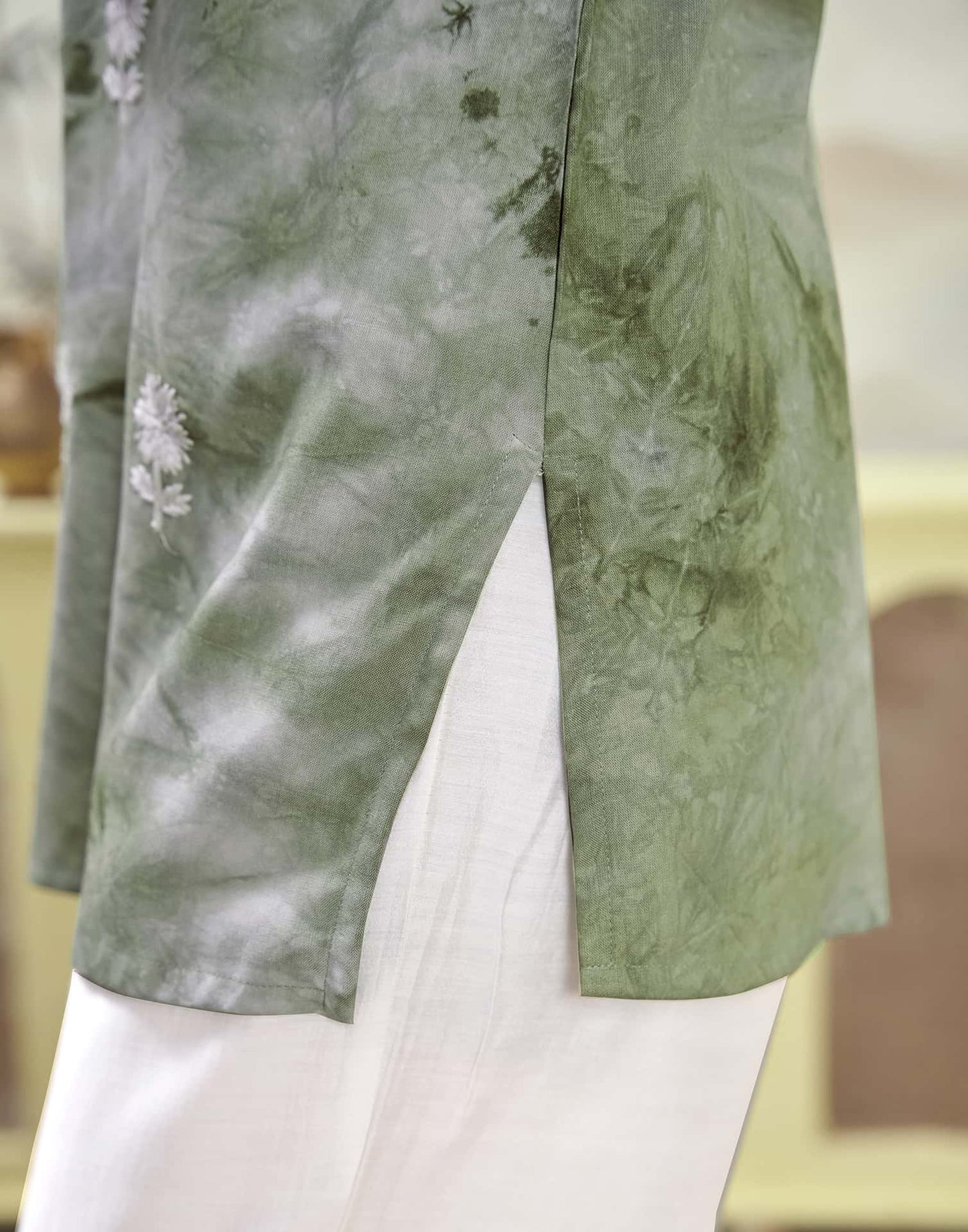 Rayon Embroidered Straight Kurti